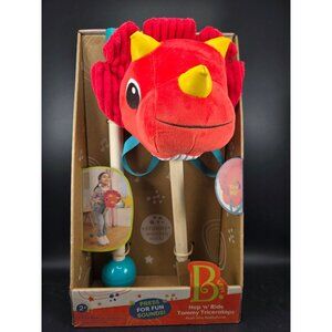 Hop N Ride Tommy Triceratops Dinosaur Hobbyhorse Plush With Sounds For Kids Ages